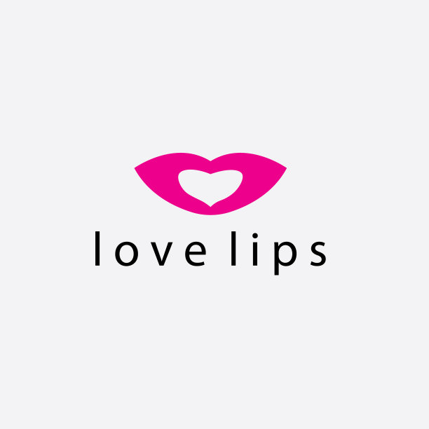 爱商标唇色设计模板图片下载