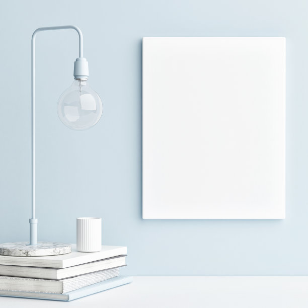 装饰极简主义构图的海报模型。图片下载