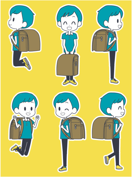 小学生带着书包微笑图片下载