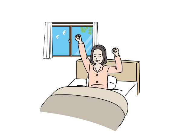 中年妇女醒来插图图片下载