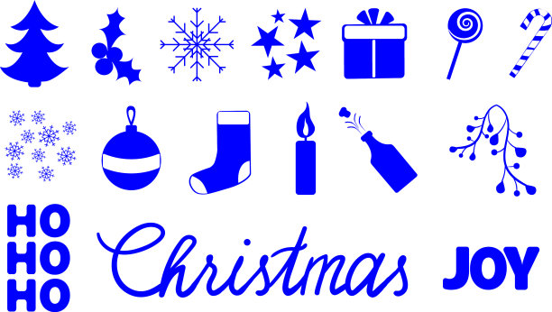 设置简单的圣诞节平图标手图片下载