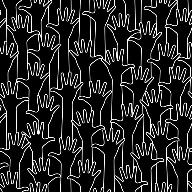 无缝模式与简单的掌纹插图，图片下载