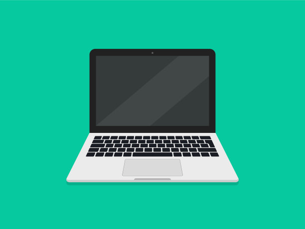 带屏幕和键盘的卡通笔记本电脑图片下载