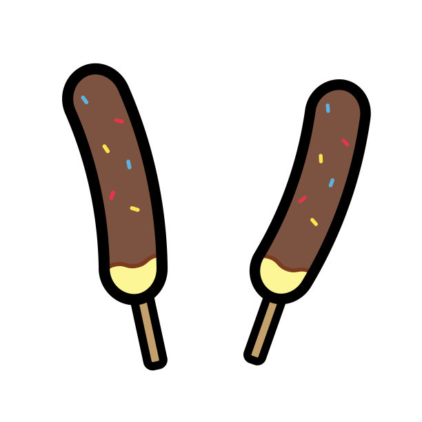 简单和可爱的巧克力香蕉剪辑艺术图片下载