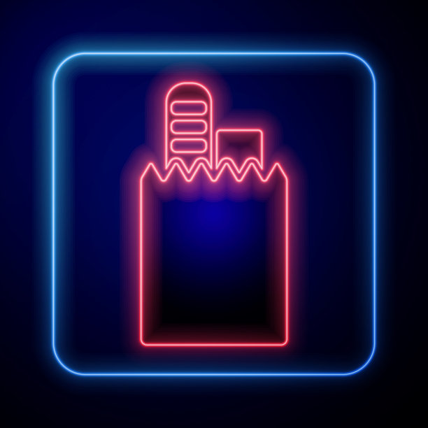 霓虹灯在线点餐和快餐图片下载