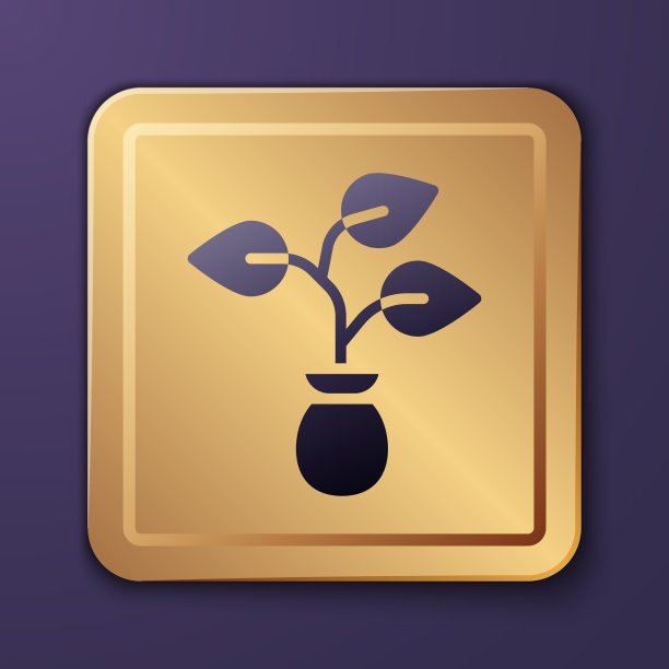 紫色植物图标孤立在紫色背景图片下载