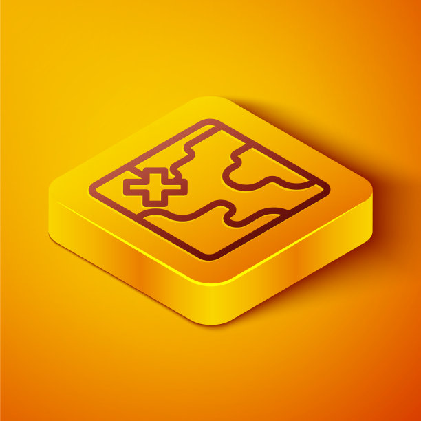 等距线非洲游猎地图图标孤立上图片下载