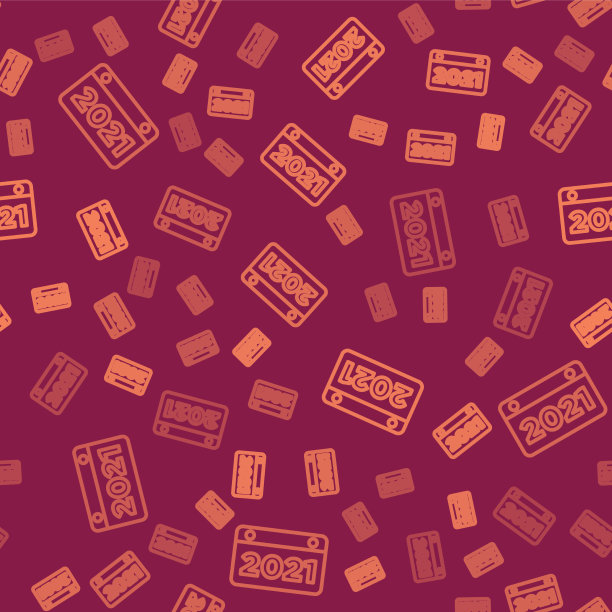 棕色线日历图标隔离无缝模式图片下载