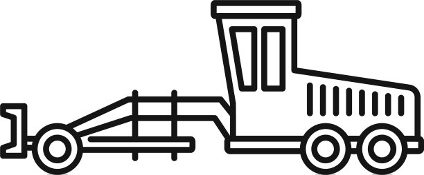 平地机车辆图标轮廓风格图片下载
