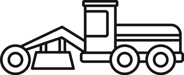 平地机推土机图标轮廓样式图片下载