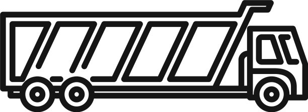 自卸车料斗图标轮廓风格图片下载