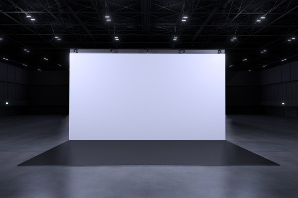 用于模型和企业形象的展览立式展台，展览厅中的零售展位设计元素，3D渲染图片下载