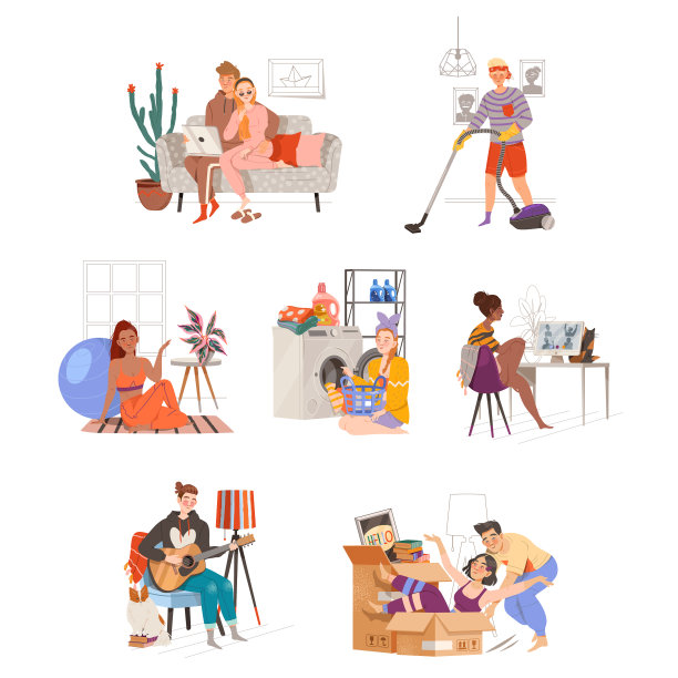 人们在家里度过周末图片下载