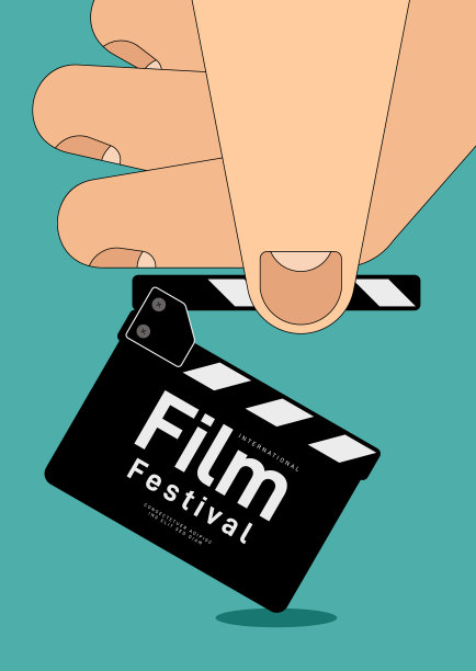 电影和电影海报设计模板背景与电影石板图片下载