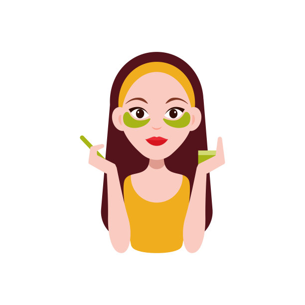 皮肤护理常规。皮肤护理的各个阶段。美丽的女孩清洁和照顾她的脸与各种行动。爱你的皮肤。眼罩图片下载