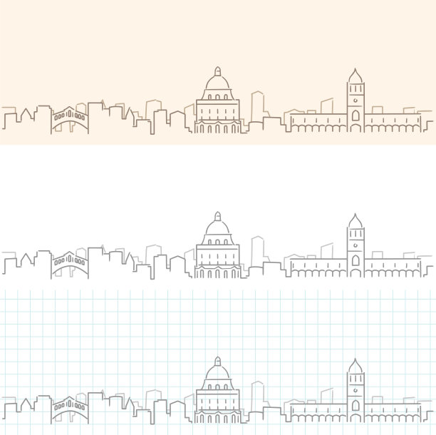 牛津手绘轮廓线图片下载