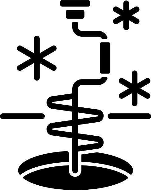 冰钓鱼黑色字形图标图片下载