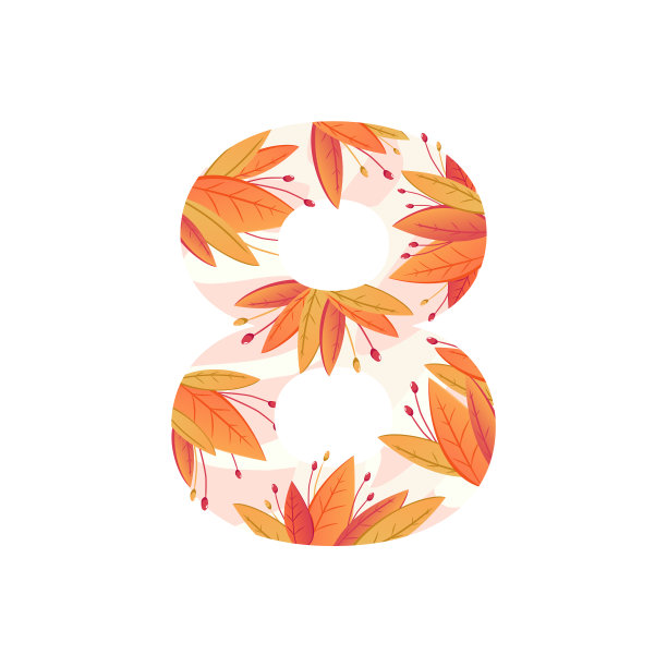 模板文本符号数留下橙色8素材图片