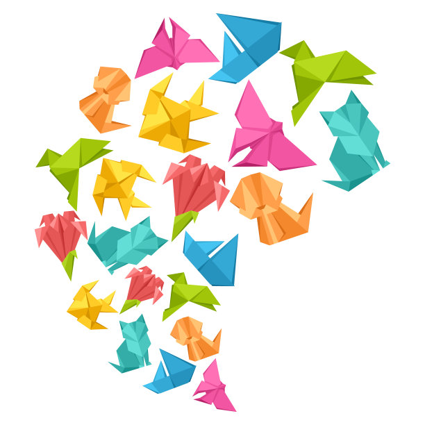 背景与折纸玩具图片下载