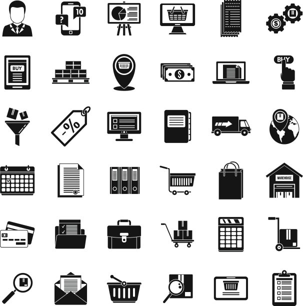 采购经理财务图标设置简约风格图片下载