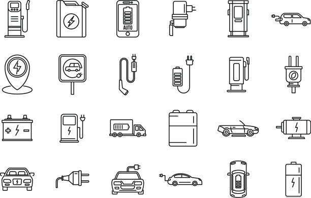 服务混合车图标设置轮廓风格图片下载