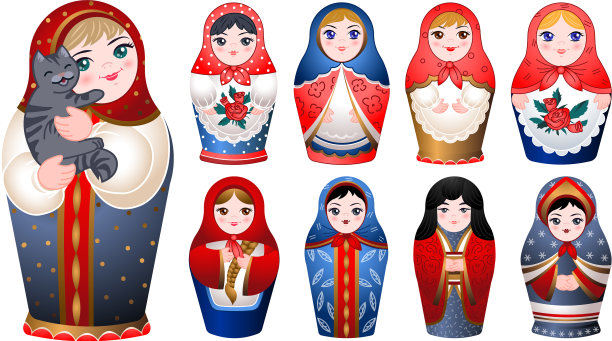 套娃图标设置卡通风格图片下载