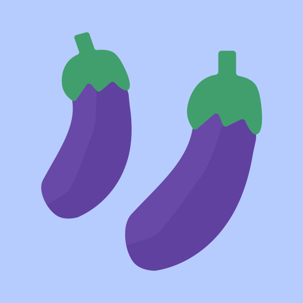 简单茄子插画，平面设计图片下载