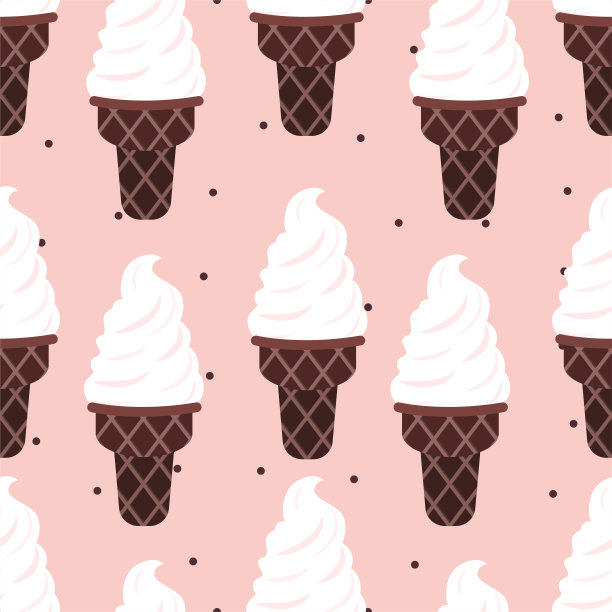 矢量可爱无缝模式与奶油平设计图片下载