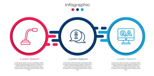 设置线路麦克风、信息和问答。业务信息模板。向量图片下载