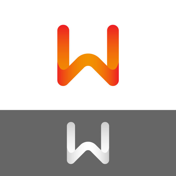 W字母字母表抽象矢量文本标志图片下载