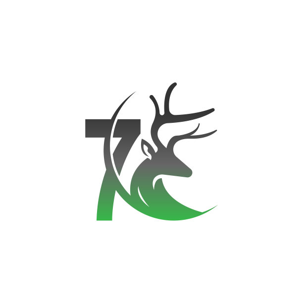 数字7图标标志与鹿的设计图片下载