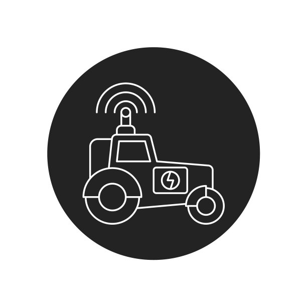 农业拖拉机黑色字形图标智能农业图片下载