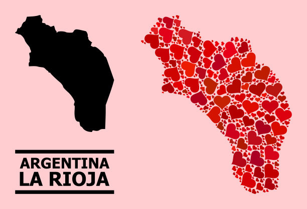 红心拼贴地图阿根廷-拉里奥哈图片下载