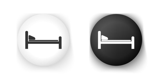 黑白病床图标隔离上图片下载