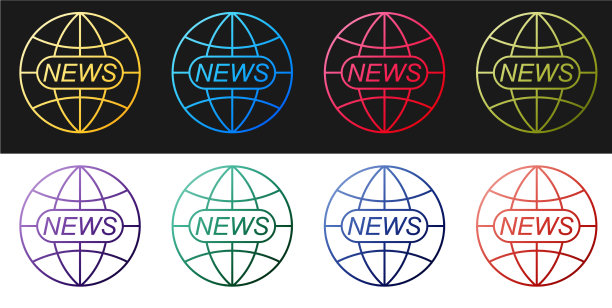 世界与全球新闻概念图标图片下载