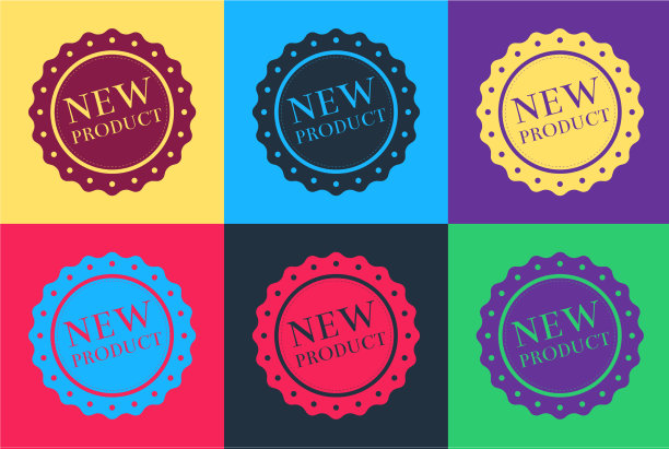 波普艺术新产品标签徽章印章贴纸图片下载