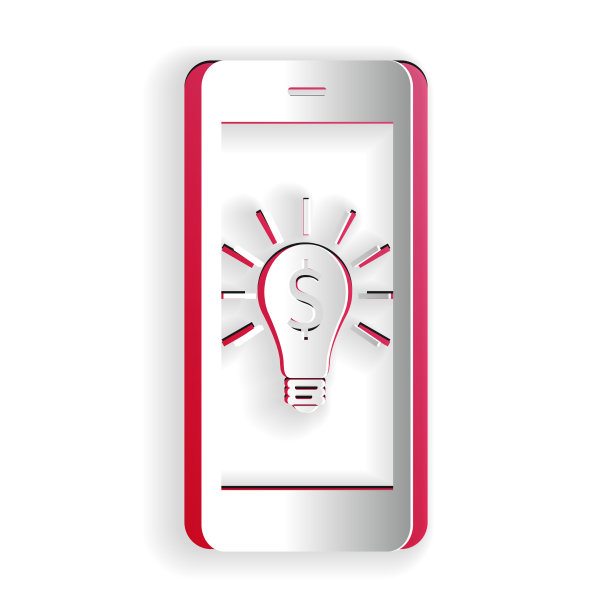 剪纸商业灯泡与美元上图片下载