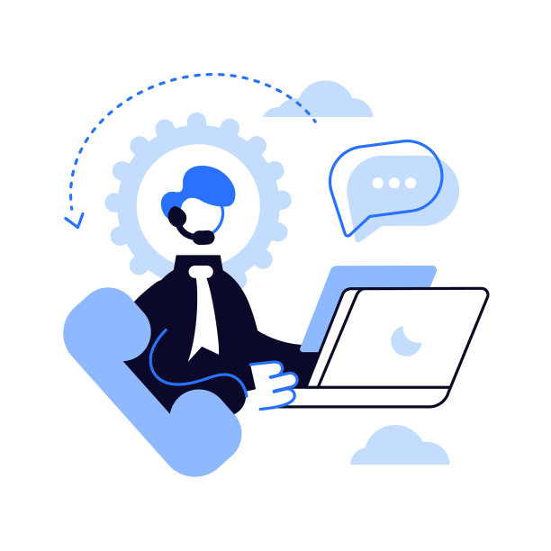 呼叫中心操作员，戴着耳机在电脑前工作图片下载