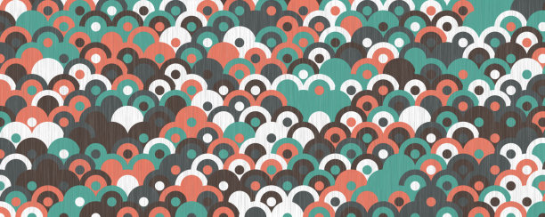 鱼鳞片背景红、绿、棕色圆圈条纹图片下载