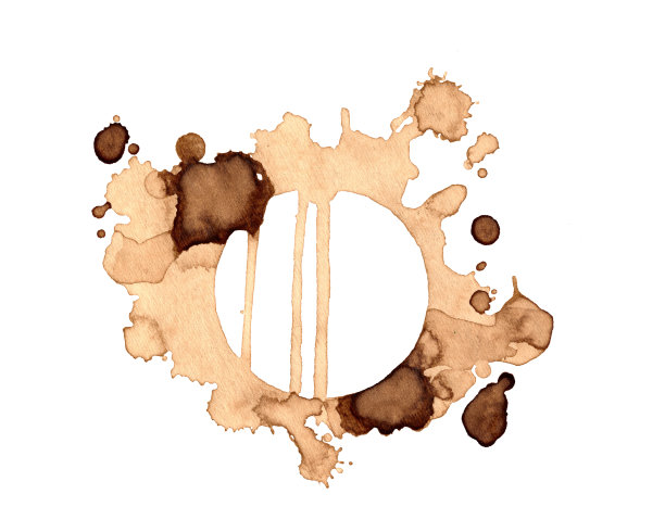 咖啡或茶的褐色斑点。图片下载