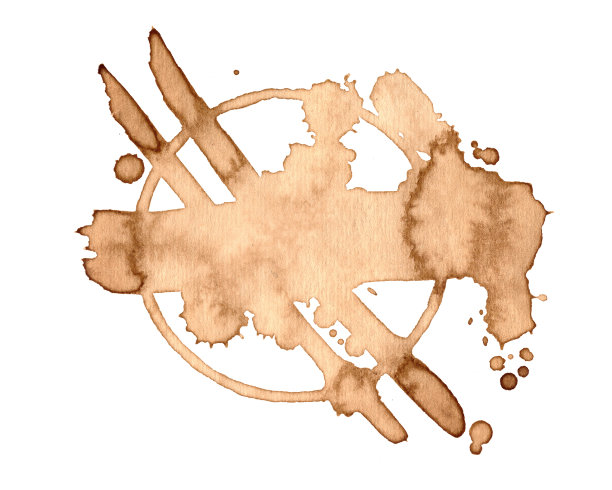 咖啡或茶的褐色斑点。图片下载