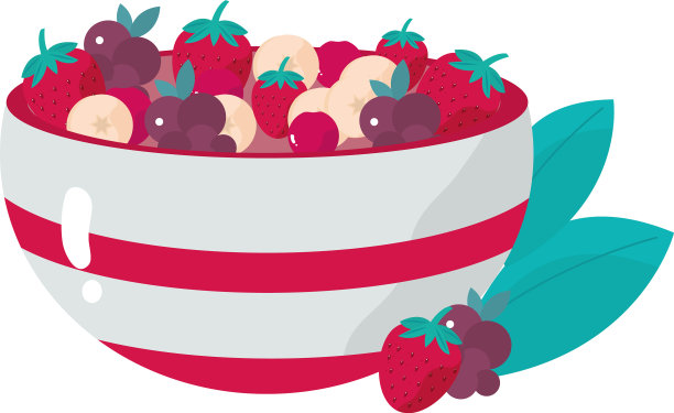 麦片和覆盆子草莓碗健康图片下载