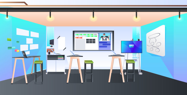 现代橱柜室内创意共同工作中心图片下载