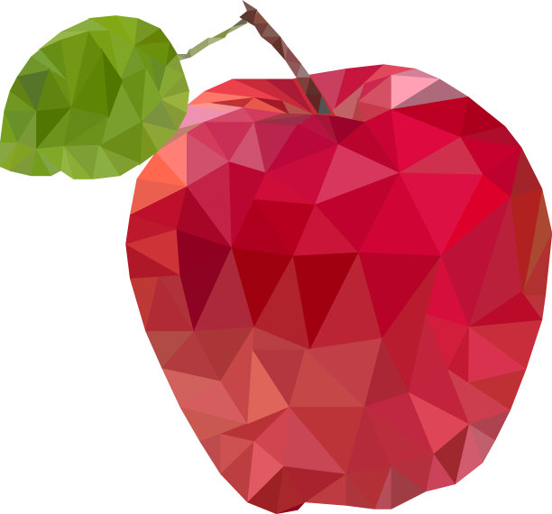 多边形风格的苹果做成三角形图片下载
