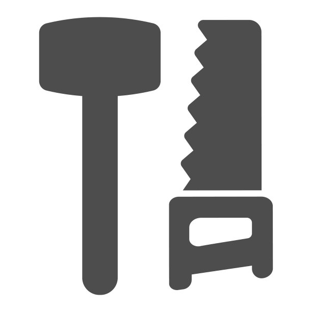 木锤和手锯实心劳动节图标图片下载