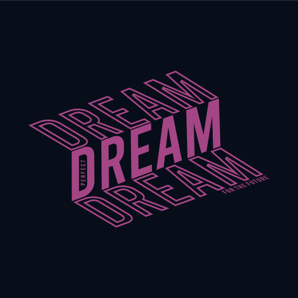 完美的梦想印刷t恤图形设计图片下载