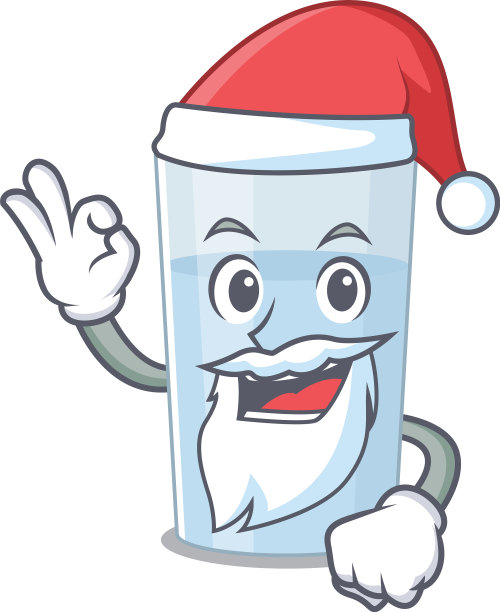 卡通玻璃水圣诞老人有可爱的手指ok图片下载
