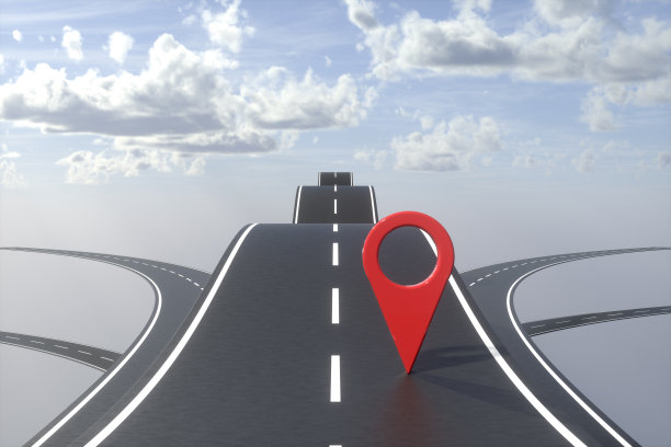 导航地图指针，标记针，旅行目的地在道路上图片下载