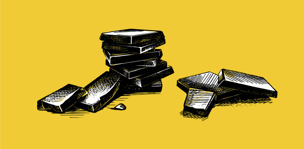 手绘黑巧克力片图片下载