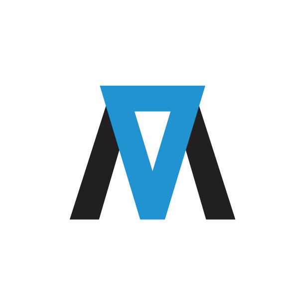 字母m三角形蓝色菱形几何标志图片下载